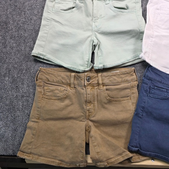 American Eagle Super Stretch Shorts Womens 4 Multicolor Bundle 6pk Mid Rise Mini - Picture 5 of 15